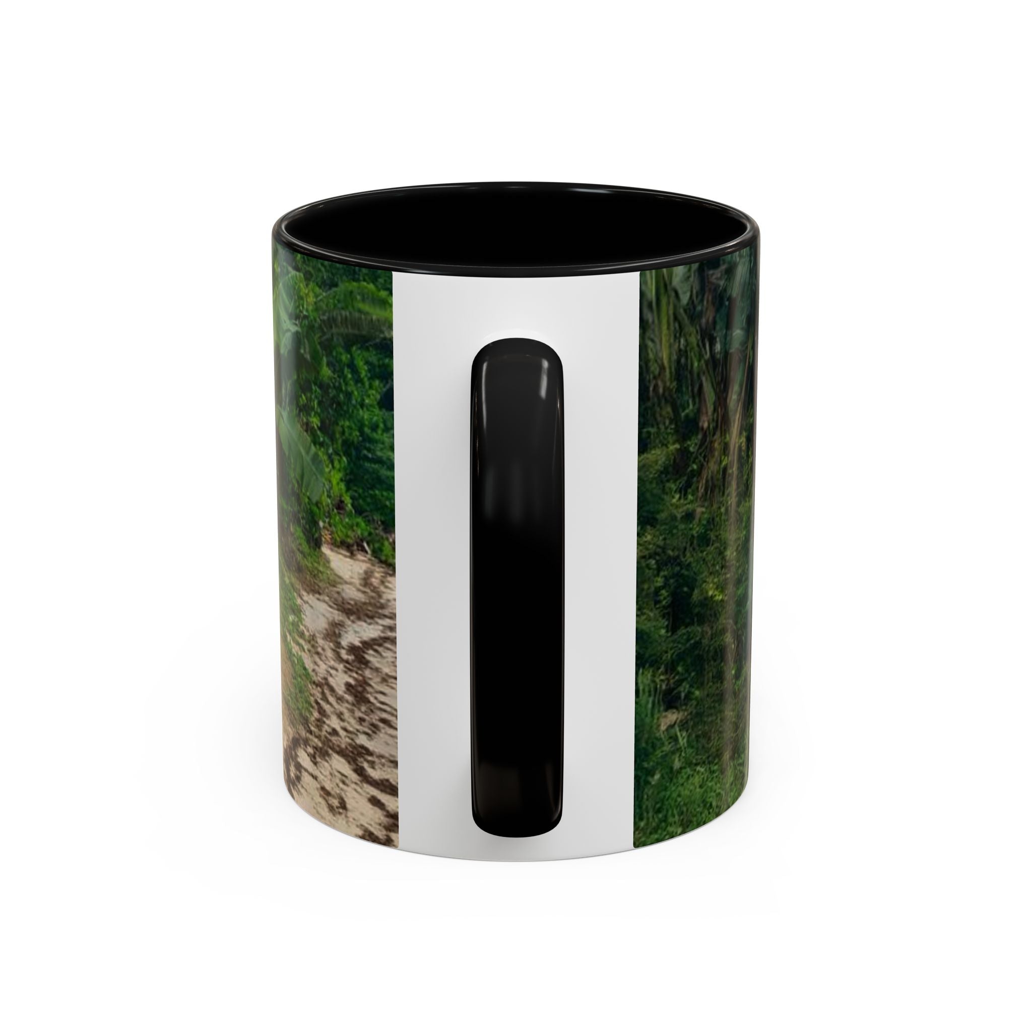 Tropical Garden Coffee Mug — Two White Chairs Photo Accent Mug (11/15oz)