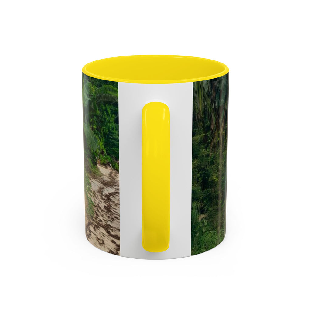 Tropical Garden Coffee Mug — Two White Chairs Photo Accent Mug (11/15oz)