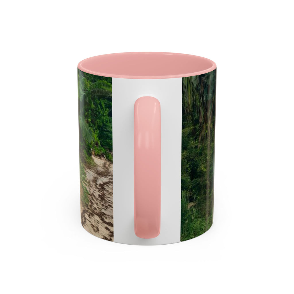 Tropical Garden Coffee Mug — Two White Chairs Photo Accent Mug (11/15oz)