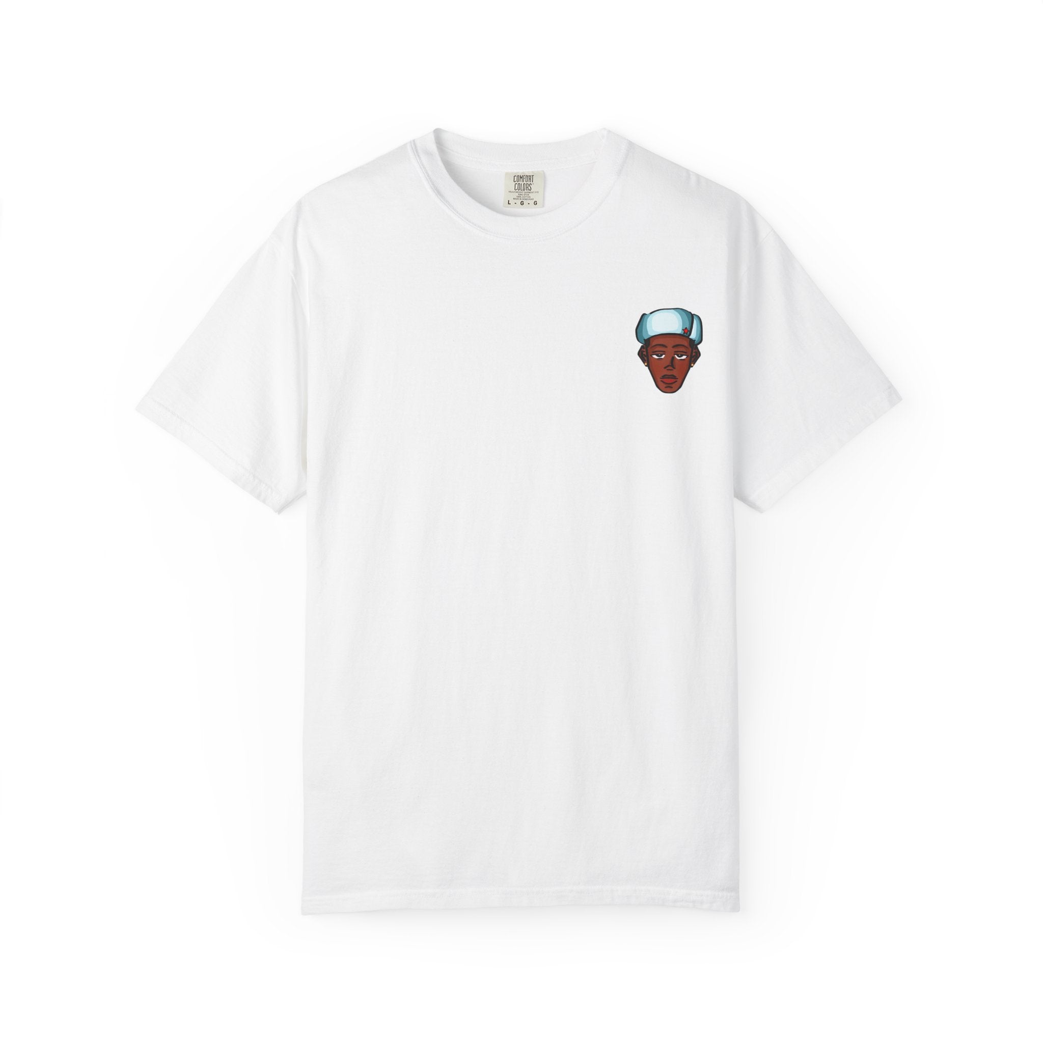 Graphic T-Shirt — Floral Split Face Portrait with 'F*CK' Cap