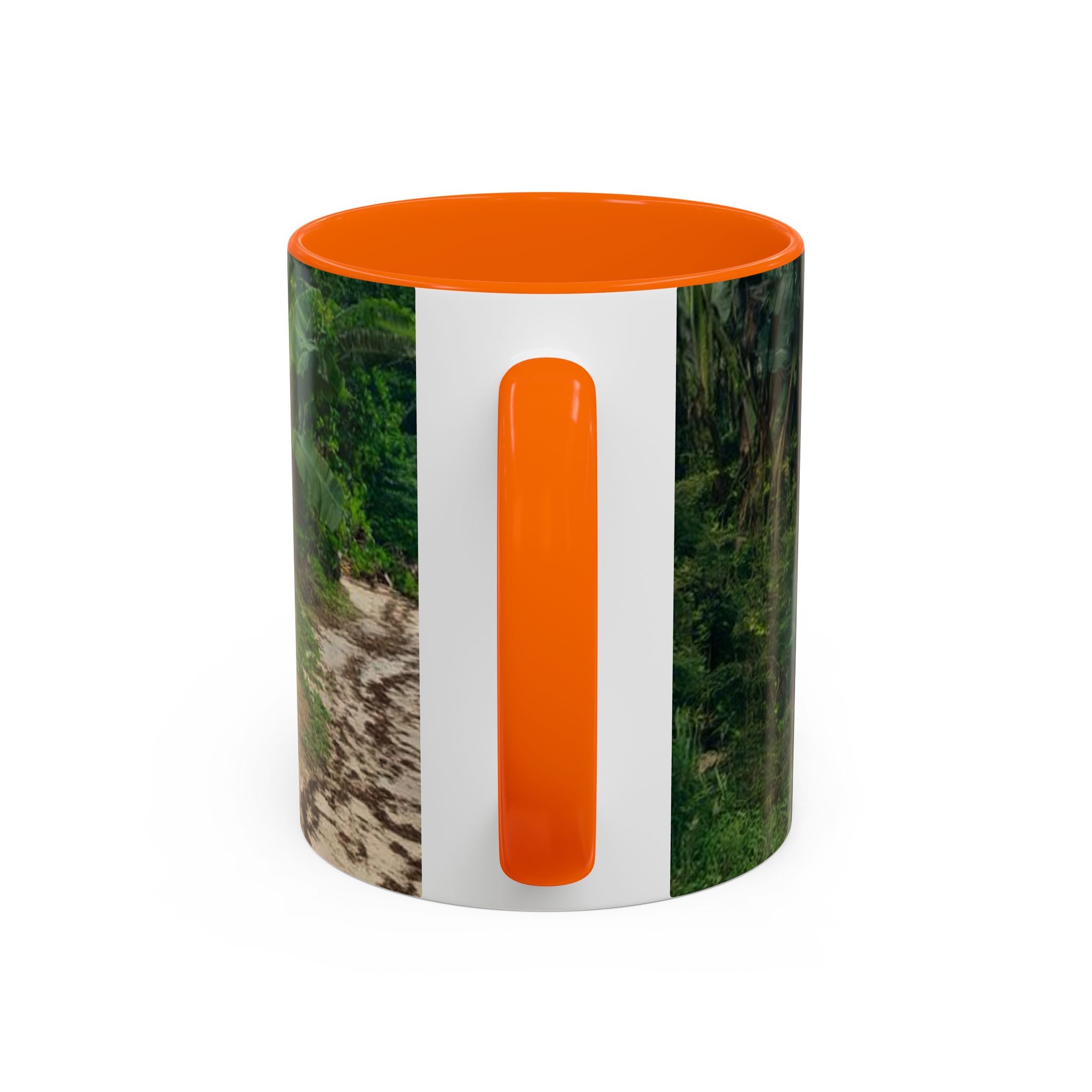 Tropical Garden Coffee Mug — Two White Chairs Photo Accent Mug (11/15oz)