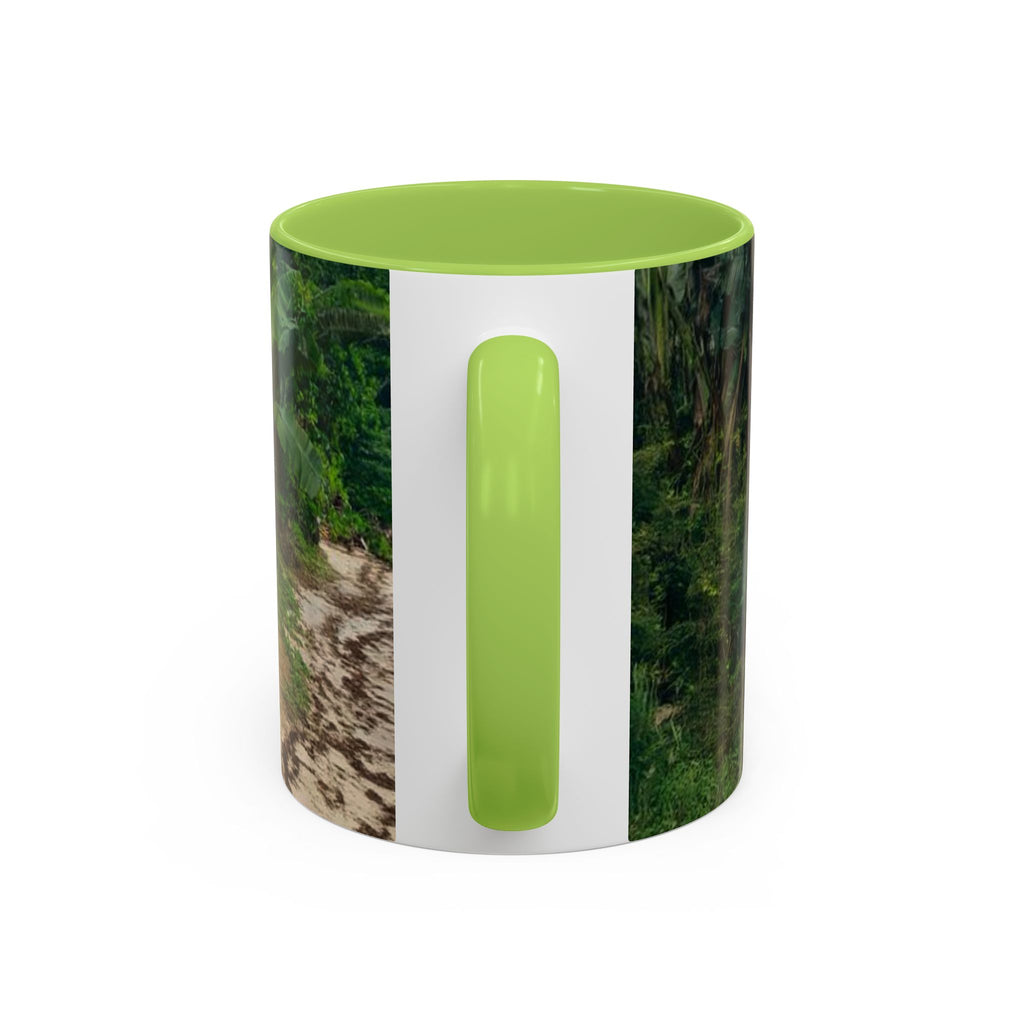 Tropical Garden Coffee Mug — Two White Chairs Photo Accent Mug (11/15oz)