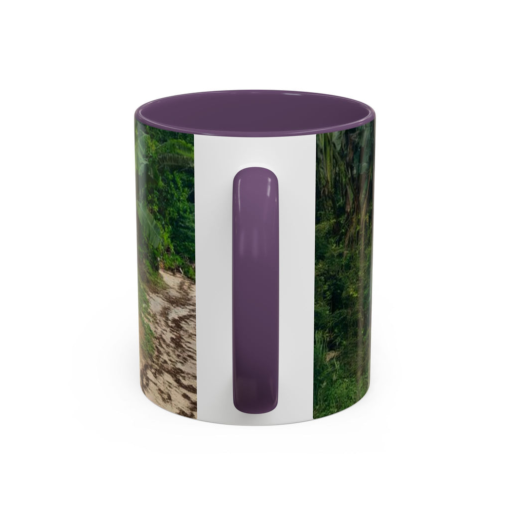 Tropical Garden Coffee Mug — Two White Chairs Photo Accent Mug (11/15oz)