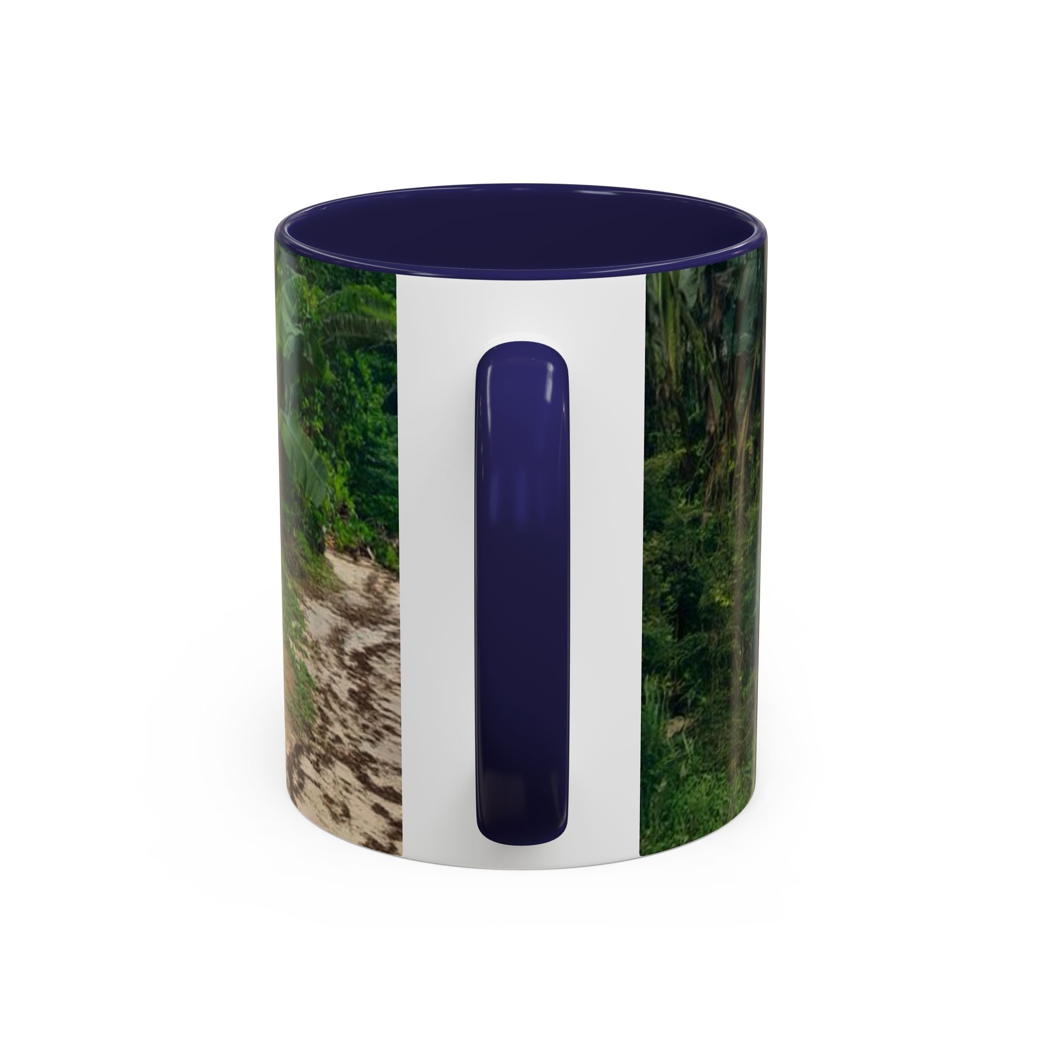 Tropical Garden Coffee Mug — Two White Chairs Photo Accent Mug (11/15oz)