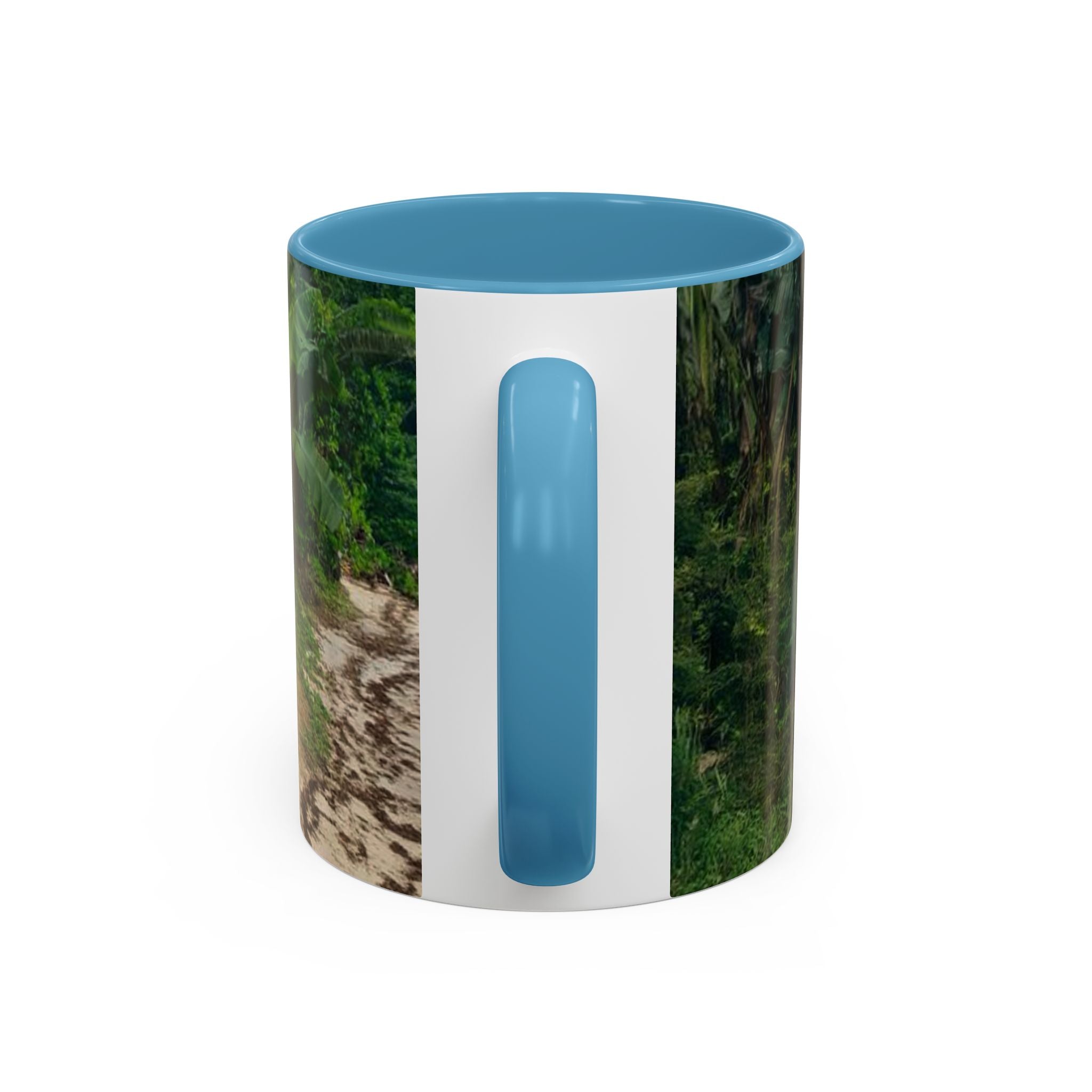 Tropical Garden Coffee Mug — Two White Chairs Photo Accent Mug (11/15oz)